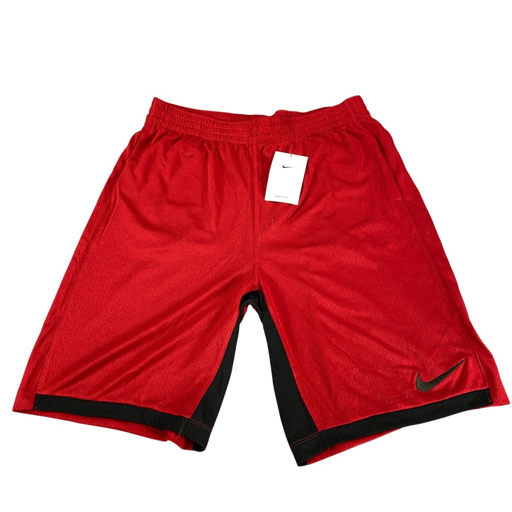 Nike Boys Dri-FIT Training Shorts Red Black XL New